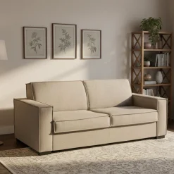 Divano letto matrimoniale tortora 180x95cm - Alano