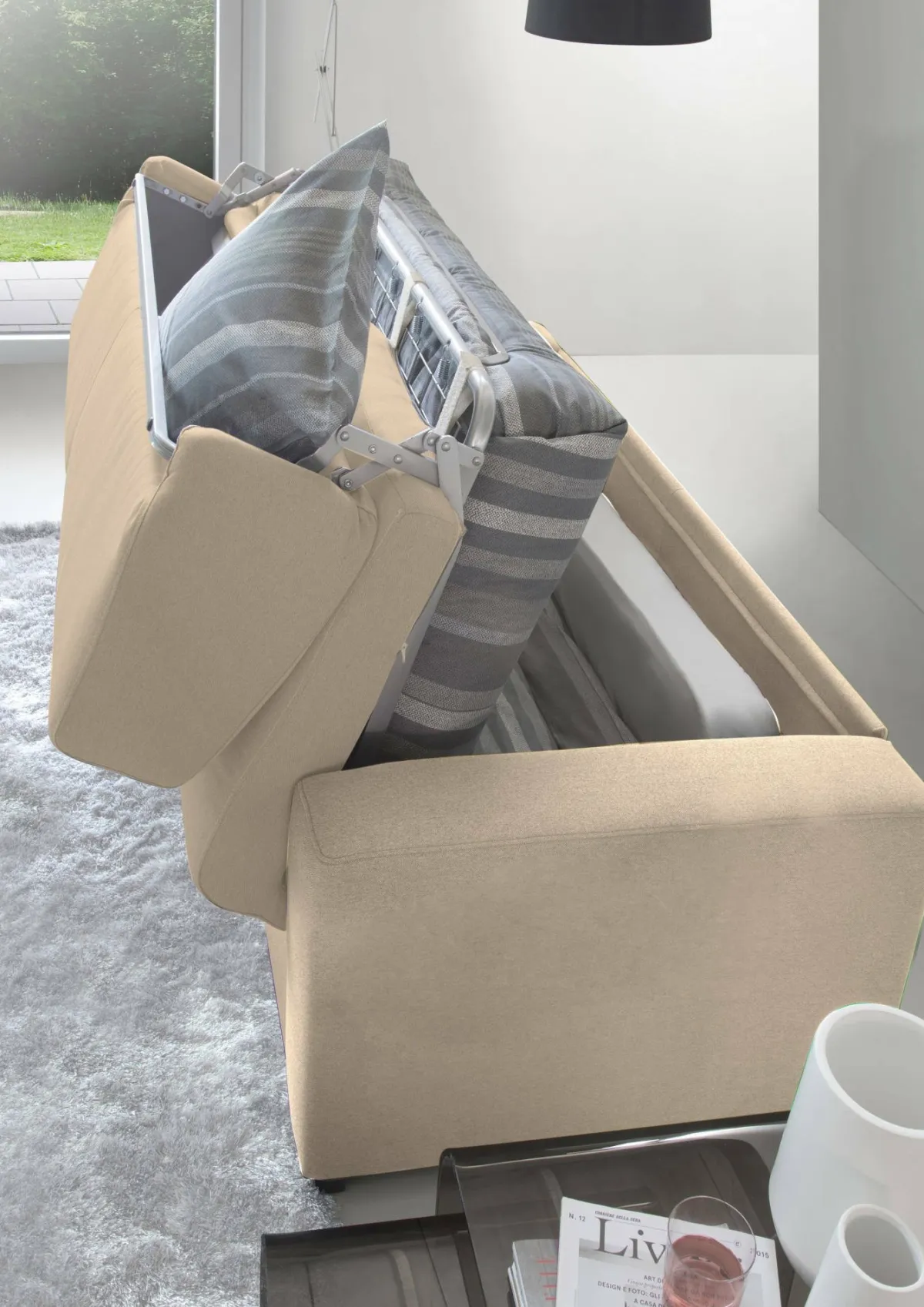 Divani Letto 2 Posti|Salotto > Dmora Divano letto moderno 180x95cm - Akito Beige