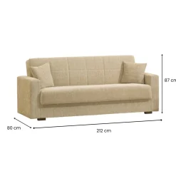 Divano letto moderno beige 212x80cm - Ambrogino