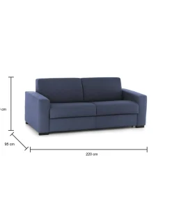 Divani Letto 3 Posti|Salotto > Dmora Divano letto moderno 220x95cm - Estia Blu