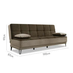 Divano letto moderno grigio e marrone 190x87cm - Aborigeni