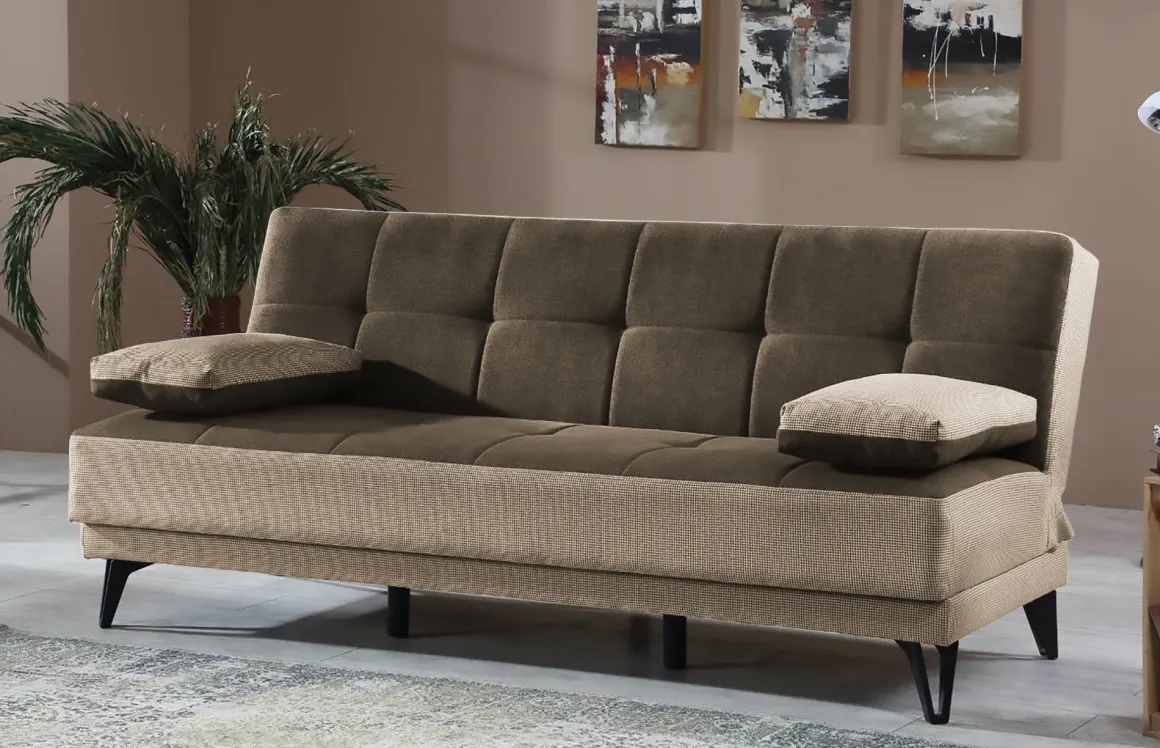 Divano letto moderno grigio e marrone 190x87cm - Aborigeni