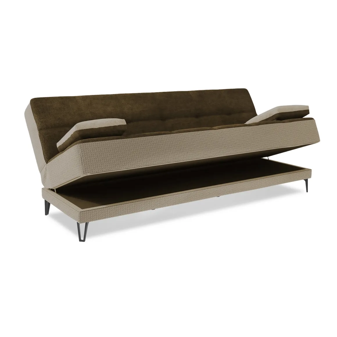 Divano letto moderno grigio e marrone 190x87cm - Aborigeni