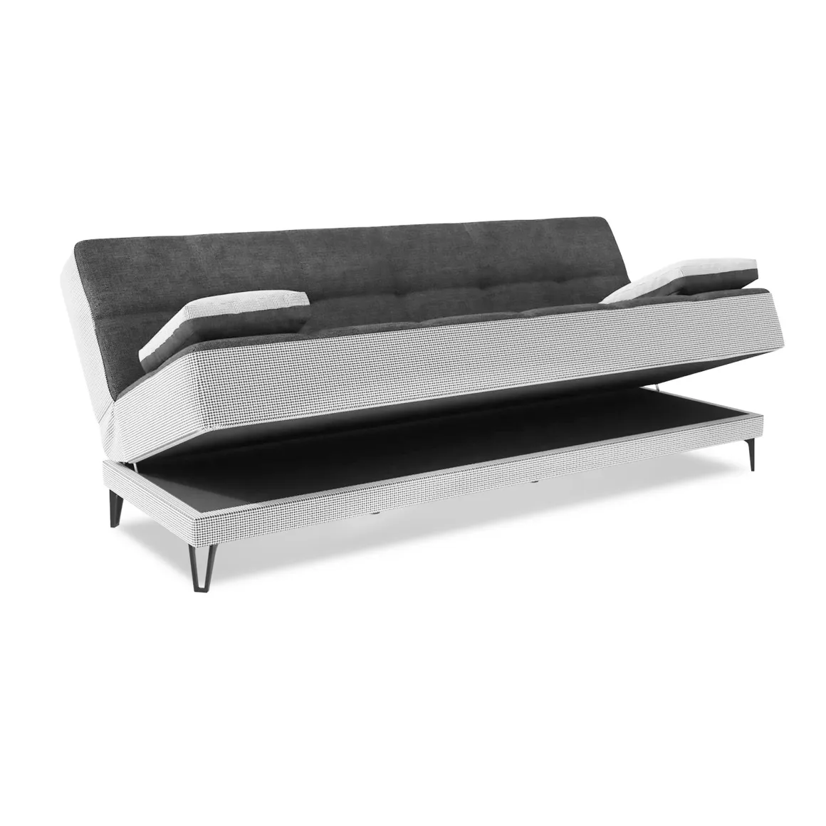 Divano letto moderno grigio 190x87cm - Aborigeni