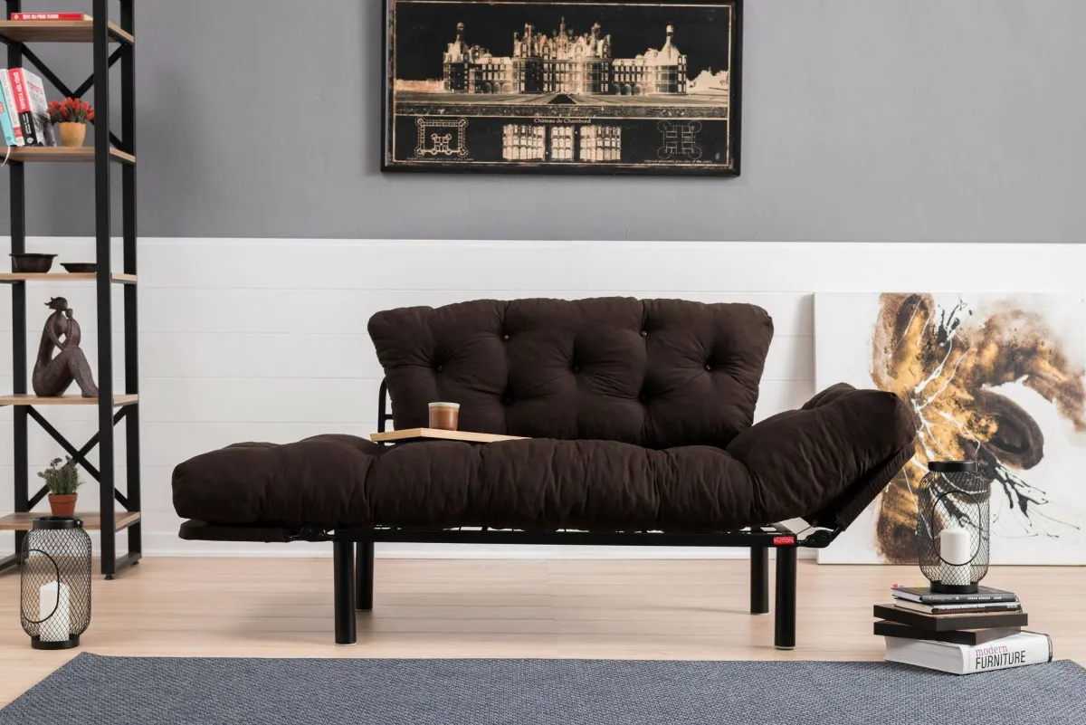 Divani Letto 2 Posti|Divano Contenitore Letto > Dmora Divano letto moderno 155x70cm - Guchol Marrone
