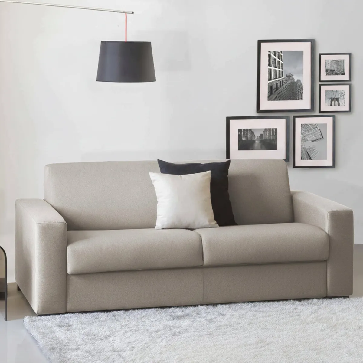 Divani Letto 2 Posti|Salotto > Dmora Divano letto moderno tortora 160x95cm - Alcatraz Grigio Tortora