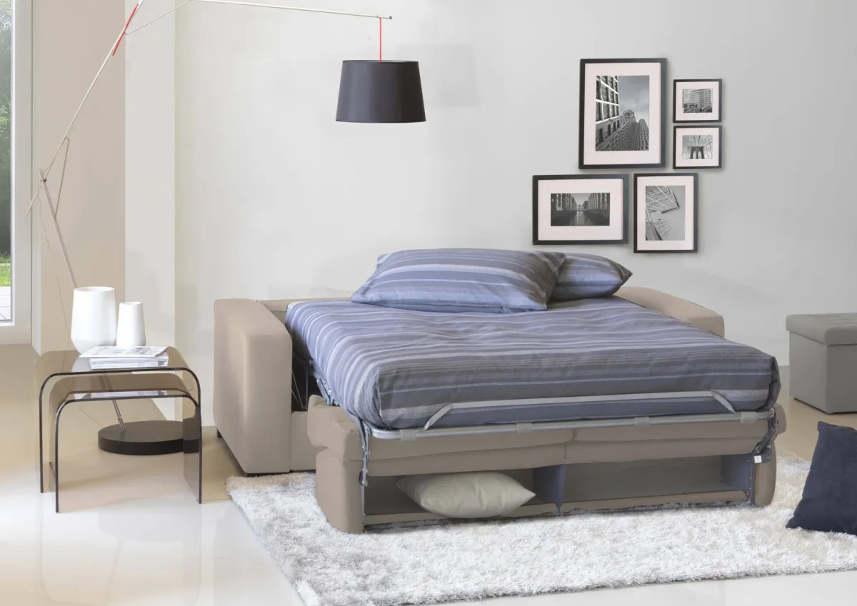 Divani Letto 2 Posti|Salotto > Dmora Divano letto moderno tortora 160x95cm - Alcatraz Grigio Tortora