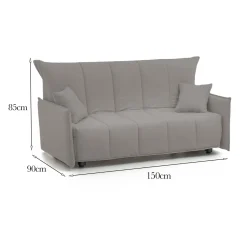 Divani Letto 2 Posti|Salotto > Dmora Divano letto per ospiti 150x90cm - Alaric Grigio