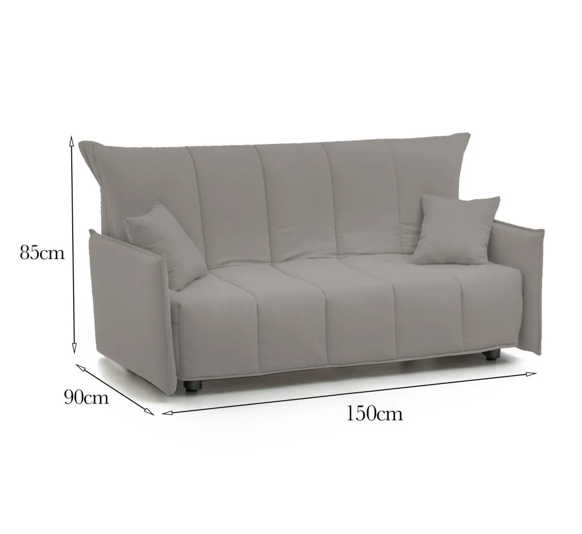 Divani Letto 2 Posti|Salotto > Dmora Divano letto per ospiti 150x90cm - Alaric Grigio