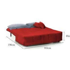 Divani Letto 3 Posti|Salotto > Dmora Divano letto per ospiti 165x90cm - Antal Rosso