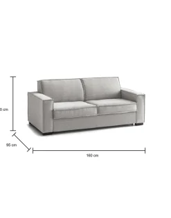 Divano letto 2 piazze grigio 160x95cm - Alk