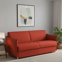 Divani Letto 2 Posti|Divano Contenitore Letto > Dmora Divano Letto 2 Posti Sfoderabile Contenitore 160x95 cm, di Apertura a Ribalta Made in Italy - Verceia Arancione