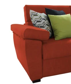 Divano Letto 2 Posti Arancione Sfoderabile Contenitore 185x95 cm, di Apertura a Ribalta Made in Italy - Seui