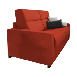 Divano Letto 2 Posti Arancione Sfoderabile Contenitore 200x95 cm, di Apertura a Ribalta Made in Italy - Ecate