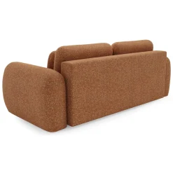 Divano Letto 3 Posti Arancione Contenitore di Apertura a Libro 266x121 cm, Reclinabile - Sessame