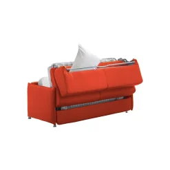 Divano Letto 3 Posti Arancione Sfoderabile Contenitore 200x95 cm, Lavabile Made in Italy - Gravere