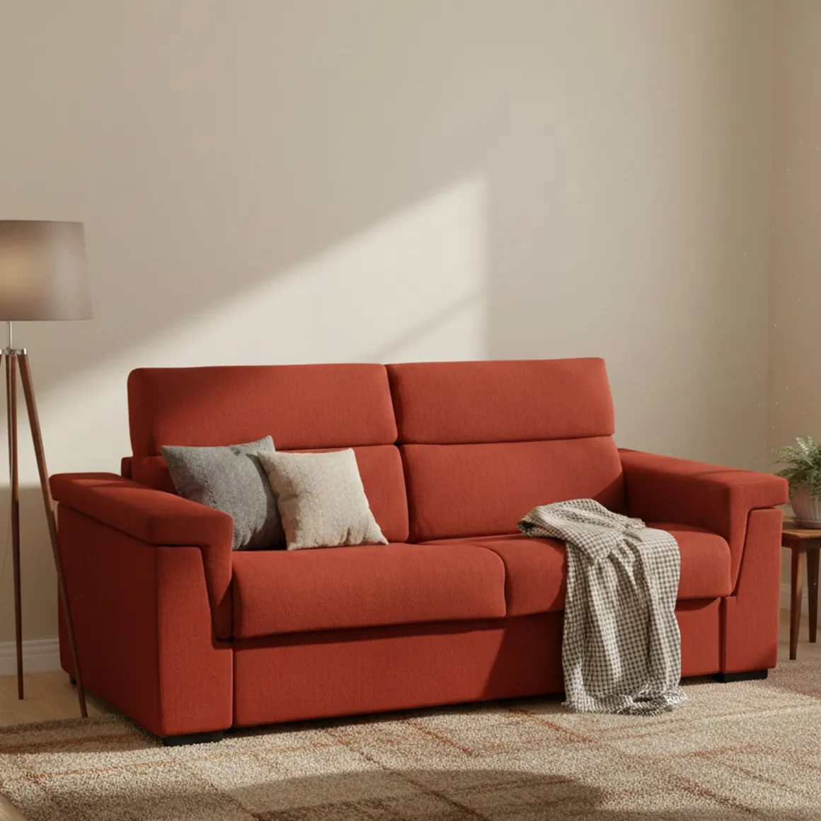 Divani Letto 3 Posti|Divano Contenitore Letto > Dmora Divano Letto 3 Posti Sfoderabile Contenitore 225x95 cm, Lavabile Made in Italy - Pacecos Arancione