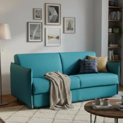 Divani Letto 2 Posti|Divano Contenitore Letto > Dmora Divano Letto 2 Posti Sfoderabile Contenitore 160x95 cm, di Apertura a Ribalta Made in Italy - Verceia Azzurro