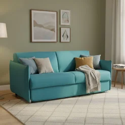 Divani Letto 2 Posti|Divano Contenitore Letto > Dmora Divano Letto 2 Posti Sfoderabile Contenitore 180x95 cm, di Apertura a Ribalta Made in Italy - Trovo Azzurro