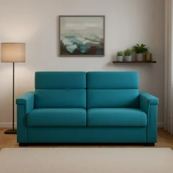 Divani Letto 2 Posti|Divano Contenitore Letto > Dmora Divano Letto 2 Posti Sfoderabile Contenitore 185x95 cm, di Apertura a Ribalta Made in Italy - Salorno Azzurro