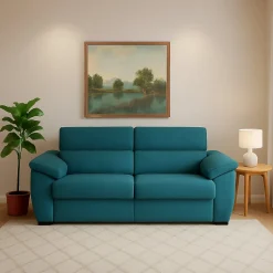 Divani Letto 2 Posti|Divano Contenitore Letto > Dmora Divano Letto 2 Posti Sfoderabile Contenitore 185x95 cm, di Apertura a Ribalta Made in Italy - Tenna Azzurro