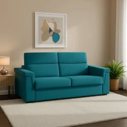 Divani Letto 2 Posti|Divano Contenitore Letto > Dmora Divano Letto 2 Posti Sfoderabile Contenitore 205x95 cm, di Apertura a Ribalta Made in Italy - Brusasco Azzurro