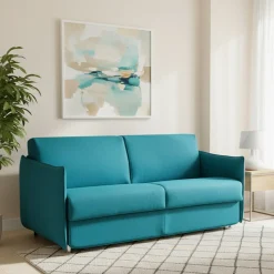 Divani Letto 3 Posti|Divano Contenitore Letto > Dmora Divano Letto 3 Posti Sfoderabile Contenitore 200x95 cm, Lavabile Made in Italy - Gravere Azzurro