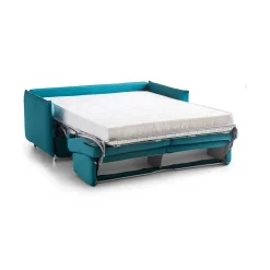 Divano Letto 3 Posti Azzurro Sfoderabile Contenitore 200x95 cm, Lavabile Made in Italy - Cecina