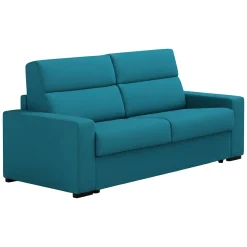 Divano Letto 3 Posti Azzurro Sfoderabile Contenitore 220x95 cm, Lavabile Made in Italy - Marcon