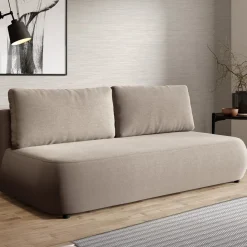 Divani Letto 2 Posti|Divano Contenitore Letto > Dmora Divano Letto 2 Posti Contenitore di Apertura a Libro 266x121 cm, Reclinabile - Golgi Beige Chiaro