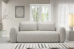 Divani Letto 3 Posti|Divano Contenitore Letto > Dmora Divano Letto 3 Posti Contenitore di Apertura a Libro 266x121 cm, Reclinabile - Sessame Beige Chiaro