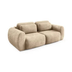 Divano Letto 2 Posti Beige Contenitore di Apertura a Libro 266x121 cm, Reclinabile - Golgi