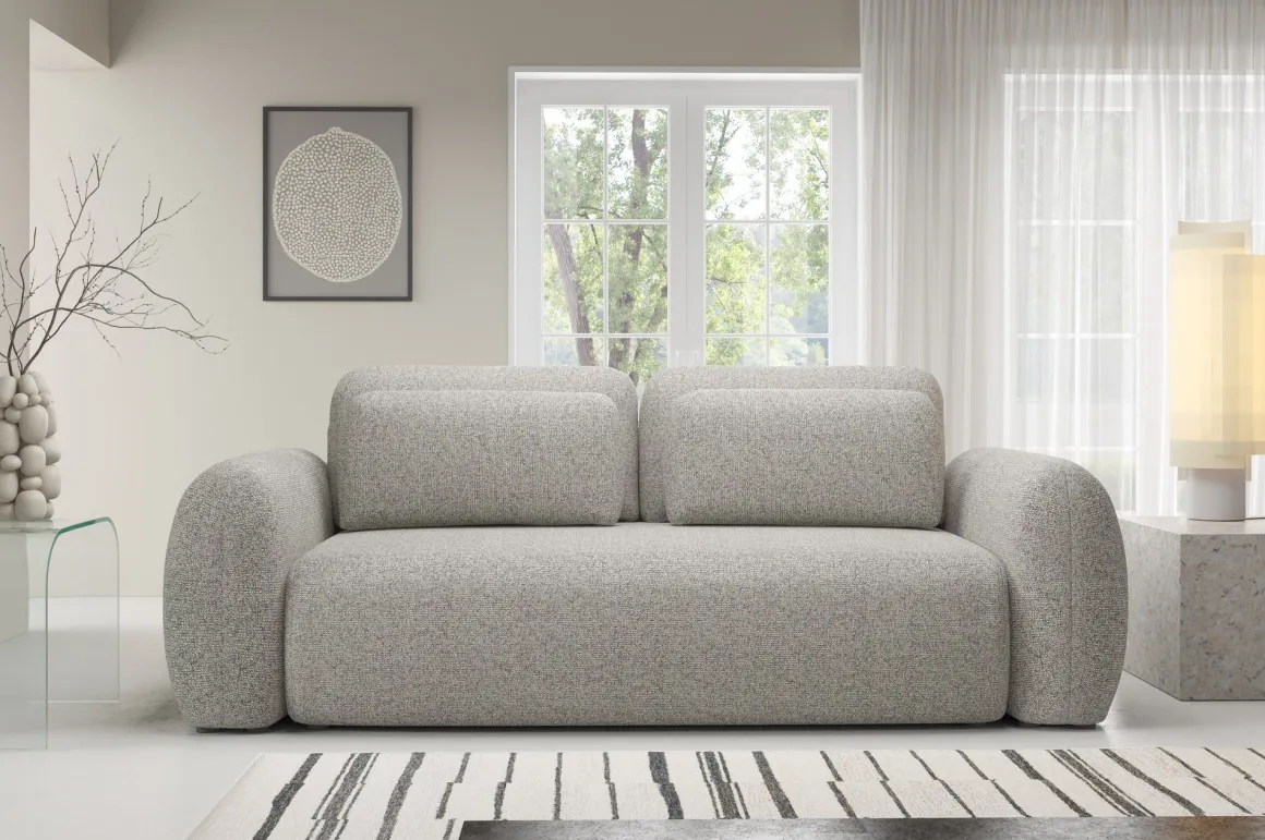Divano Letto 3 Posti Beige Contenitore di Apertura a Libro 266x121 cm, Reclinabile - Sessame
