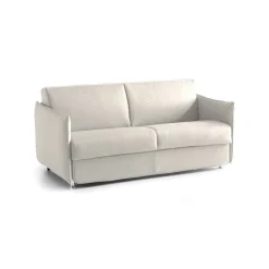 Divano Letto 2 Posti Beige Sfoderabile Contenitore 160x95 cm, di Apertura a Ribalta Made in Italy - Verceia