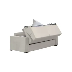 Divano Letto 2 Posti Beige Sfoderabile Contenitore 180x95 cm, di Apertura a Ribalta Made in Italy - None