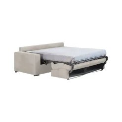 Divano Letto 2 Posti Beige Sfoderabile Contenitore 180x95 cm, di Apertura a Ribalta Made in Italy - None