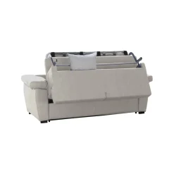 Divano Letto 2 Posti Beige Sfoderabile Contenitore 185x95 cm, di Apertura a Ribalta Made in Italy - Salorno