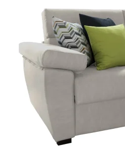 Divano Letto 2 Posti Beige Sfoderabile Contenitore 185x95 cm, di Apertura a Ribalta Made in Italy - Salorno