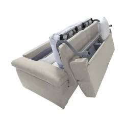 Divano Letto 2 Posti Beige Sfoderabile Contenitore 185x95 cm, di Apertura a Ribalta Made in Italy - Salorno