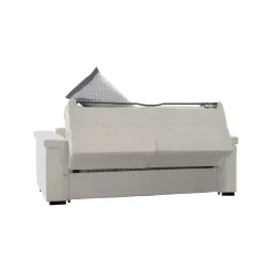 Divano Letto 2 Posti Beige Sfoderabile Contenitore 185x95 cm, di Apertura a Ribalta Made in Italy - Tenna