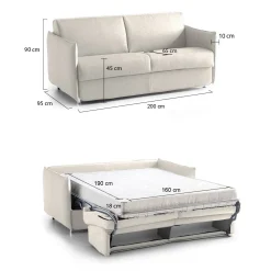 Divani Letto 3 Posti|Divano Contenitore Letto > Dmora Divano Letto 3 Posti Sfoderabile Contenitore 200x95 cm, Lavabile Made in Italy - Cecina Beige