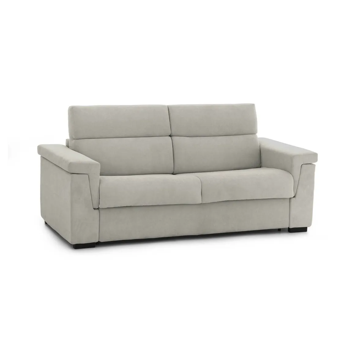 Divano Letto 3 Posti Beige Sfoderabile Contenitore 225x95 cm, Lavabile Made in Italy - Nus