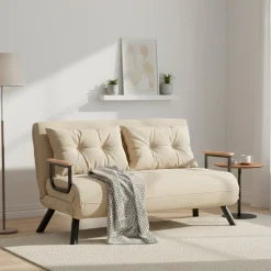 Divani Letto 2 Posti|Divano Contenitore Letto > Dmora Divano letto 2 posti 133x78cm - Calvin Beige