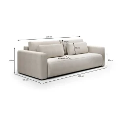 Divani Letto 2 Posti|Divano Contenitore Letto > Dmora Divano Letto 2 Posti Contenitore di Apertura a Libro 240x105 cm, Reclinabile - Erbezzo Bianco
