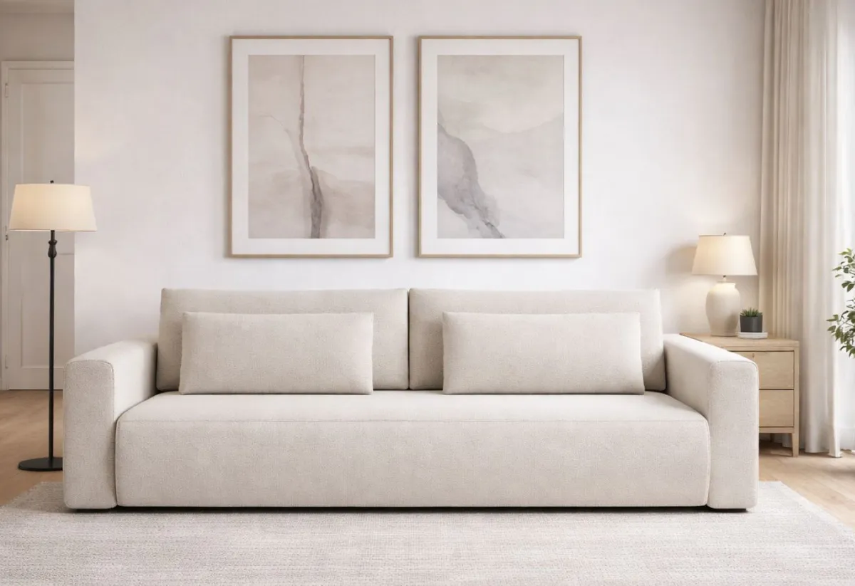 Divani Letto 2 Posti|Divano Contenitore Letto > Dmora Divano Letto 2 Posti Contenitore di Apertura a Libro 240x105 cm, Reclinabile - Erbezzo Bianco