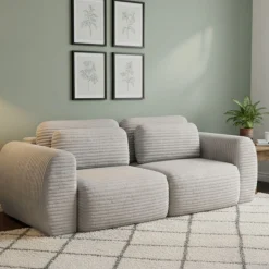 Divano Letto 2 Posti Bianco Contenitore di Apertura a Libro 266x121 cm, Reclinabile - Golgi