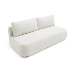 Divani Letto 2 Posti|Divano Contenitore Letto > Dmora Divano Letto 2 Posti Contenitore Cuscini Sfoderabili 210x106 cm, Reclinabile - Brugnato Bianco Crema