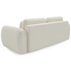 Divani Letto 3 Posti|Divano Contenitore Letto > Dmora Divano Letto 3 Posti Contenitore di Apertura a Libro 266x121 cm, Reclinabile - Sessame Bianco Crema