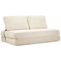 Divano Letto 2 Posti Bianco Reclinabile Apertura a Ribalta 31x31 cm, Posti a Sedere 2 - Albayz