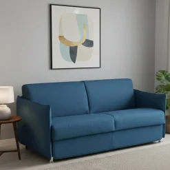 Divani Letto 2 Posti|Divano Contenitore Letto > Dmora Divano Letto 2 Posti Sfoderabile Contenitore 160x95 cm, di Apertura a Ribalta Made in Italy - Verceia Blu